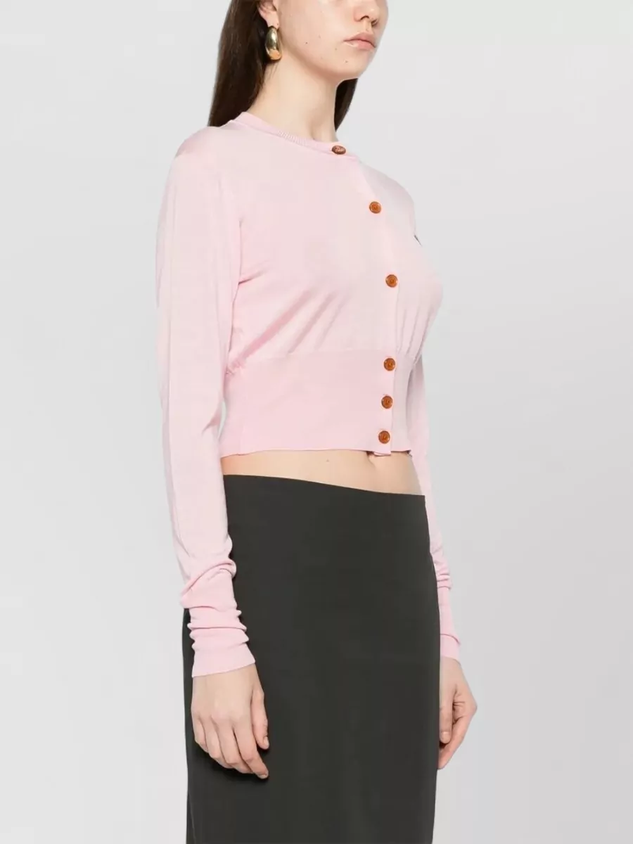 Vivienne Westwood Bea Cotton Cropped Cardigan Long Sleeves