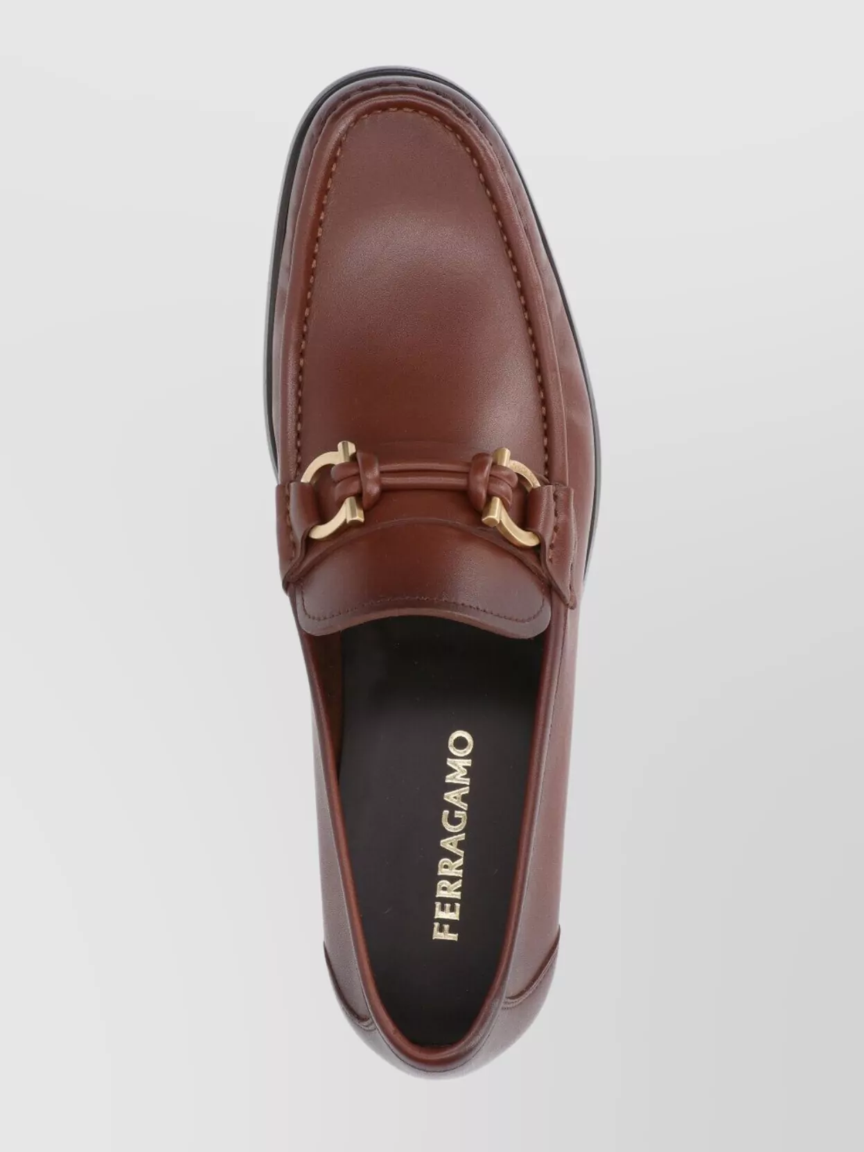 Ferragamo Round Toe Loafers Featuring Metal Hardware