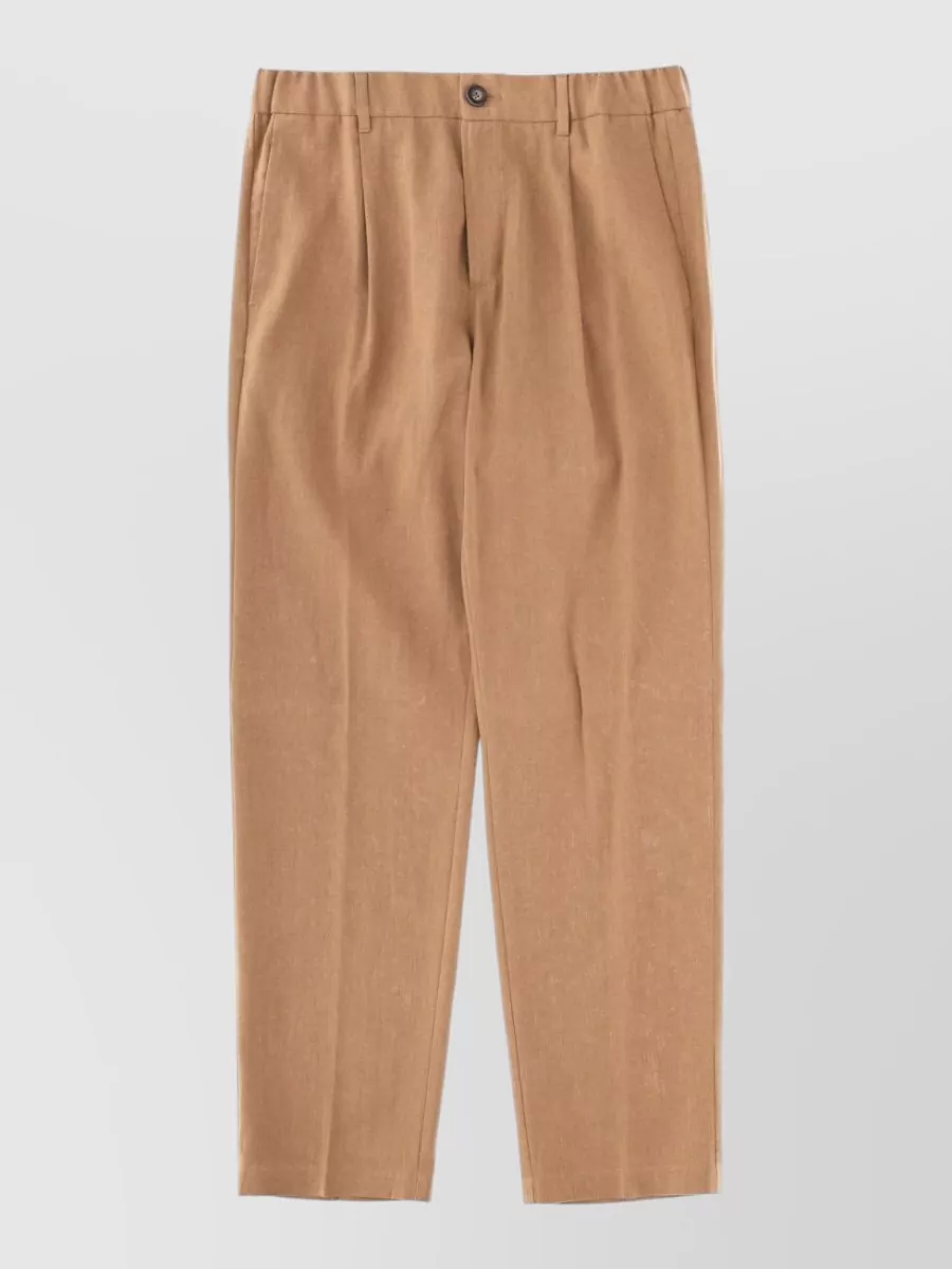 Herno linen regular-fit straight-leg trousers