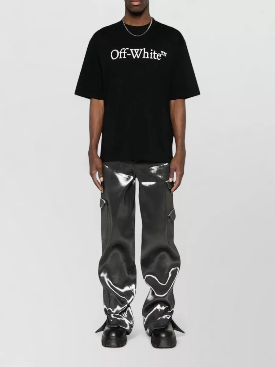 Off-White Big Bookish Skate Cotton Crew Neck T Shirt