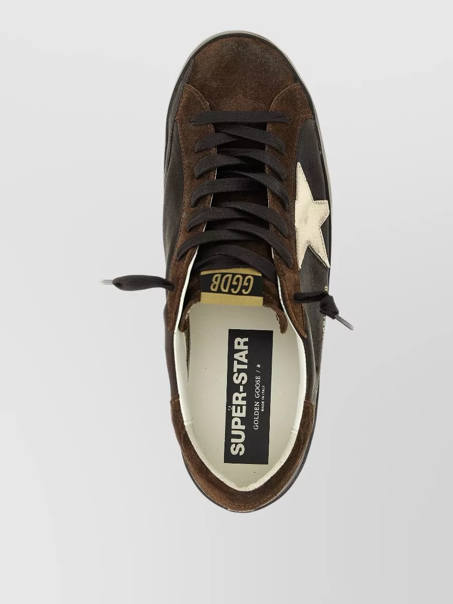 Golden Goose Star Detail Round Toe Contrast Sole Sneakers