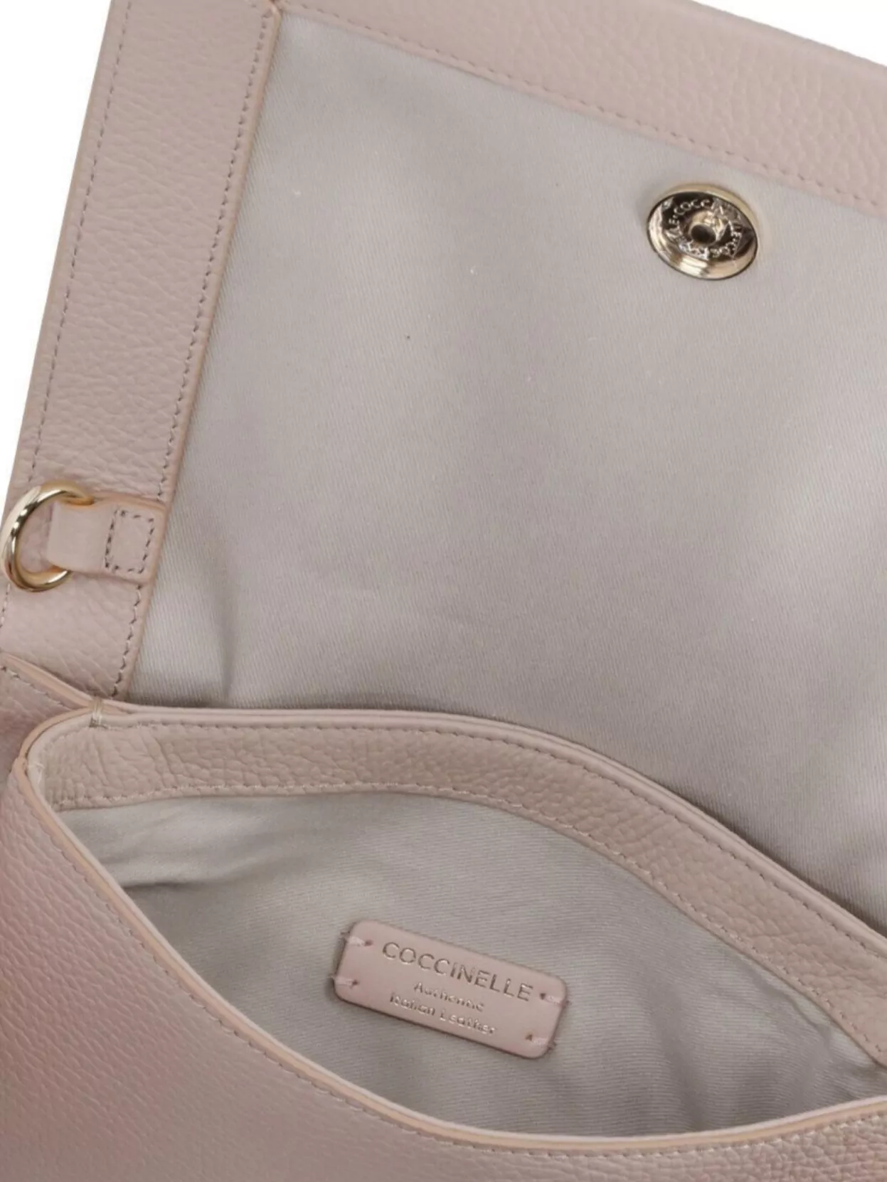 Coccinelle Chain Strap Pebbled Leather Shoulder Bag