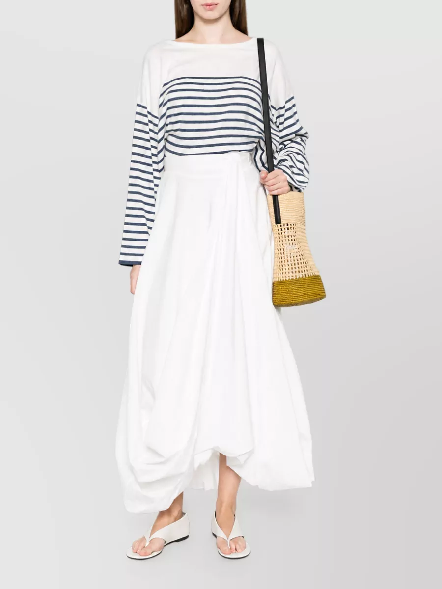 Ct Plage Striped cotton cashmere boat neck long sleeve sweater