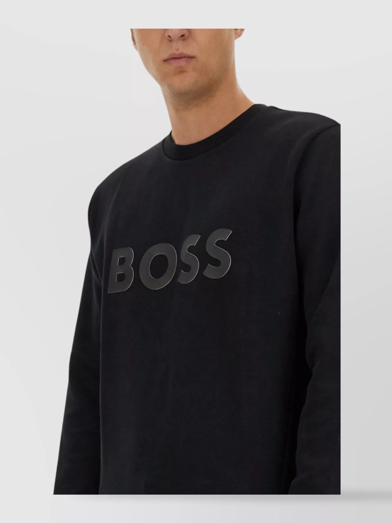 Boss Ribbed Crew Neck Sweatshirt With Regular Fit