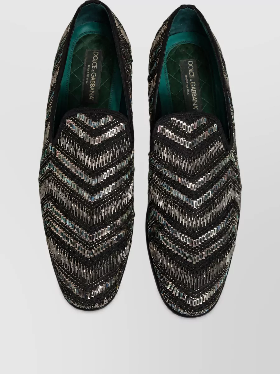 Dolce&Gabbana Leather Embellished Slippers