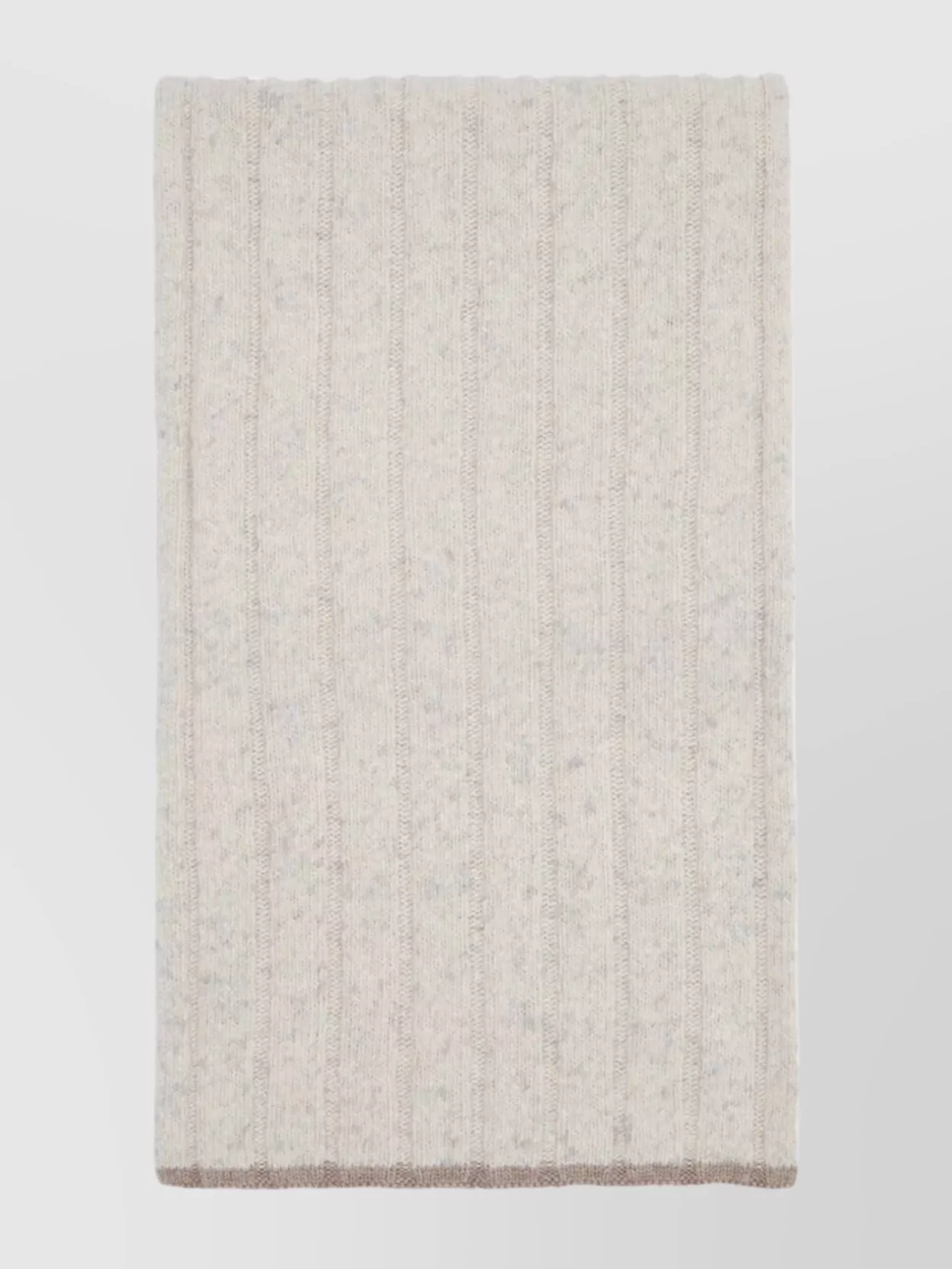 Brunello Cucinelli Flecked Cashmere Ribbed Knit Scarf Accessories In Gray