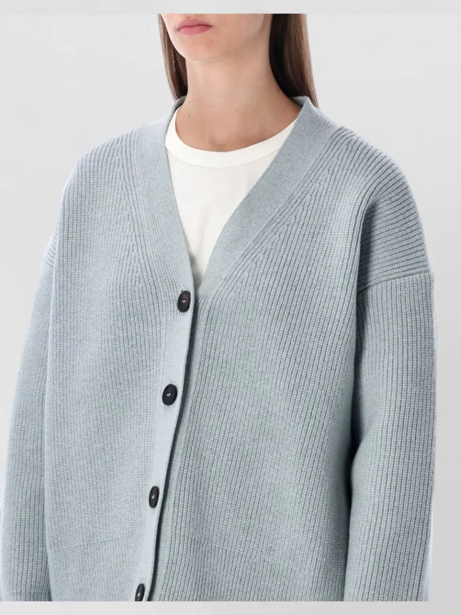 Studio Nicholson Ribbed Wool Boxy Cardigan