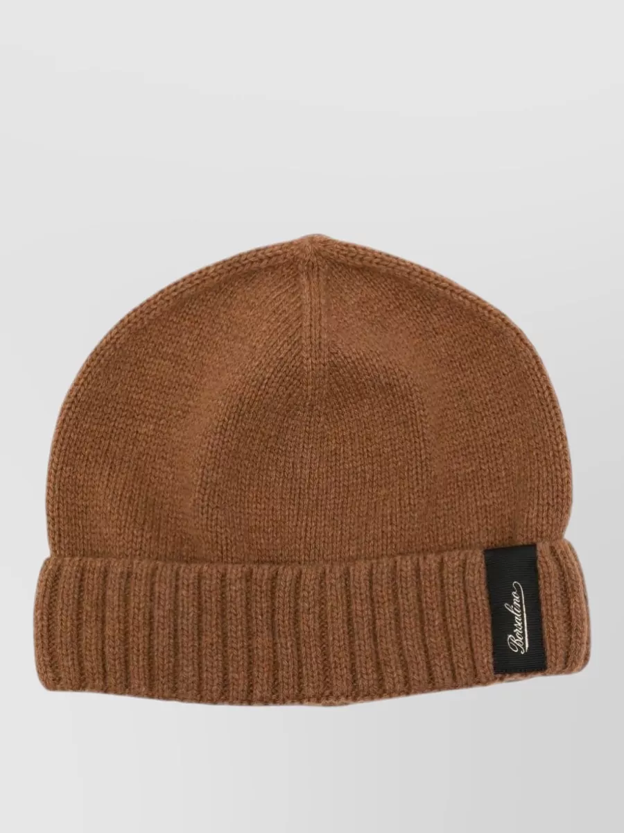 Borsalino cashmere ribbed-knit beanie