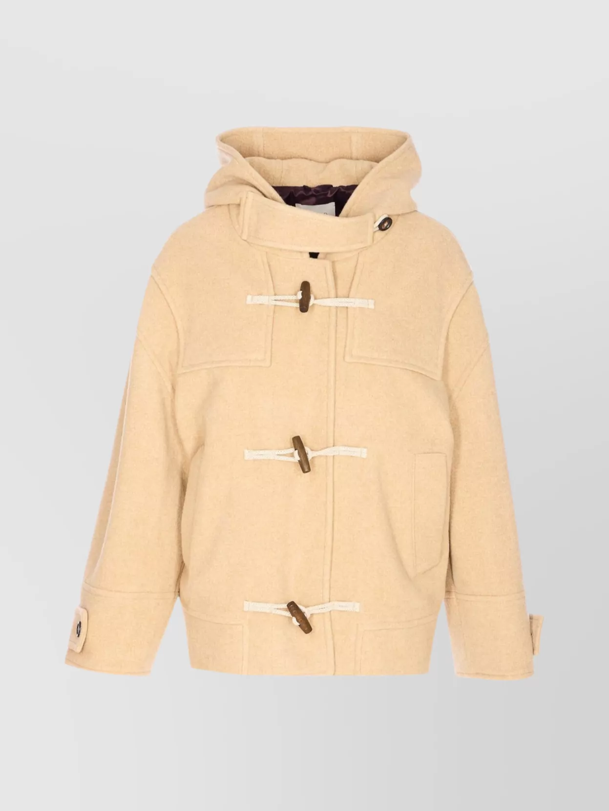 Circolo 1901 Hooded Jacket With Long Sleeves And Pockets In Neutral