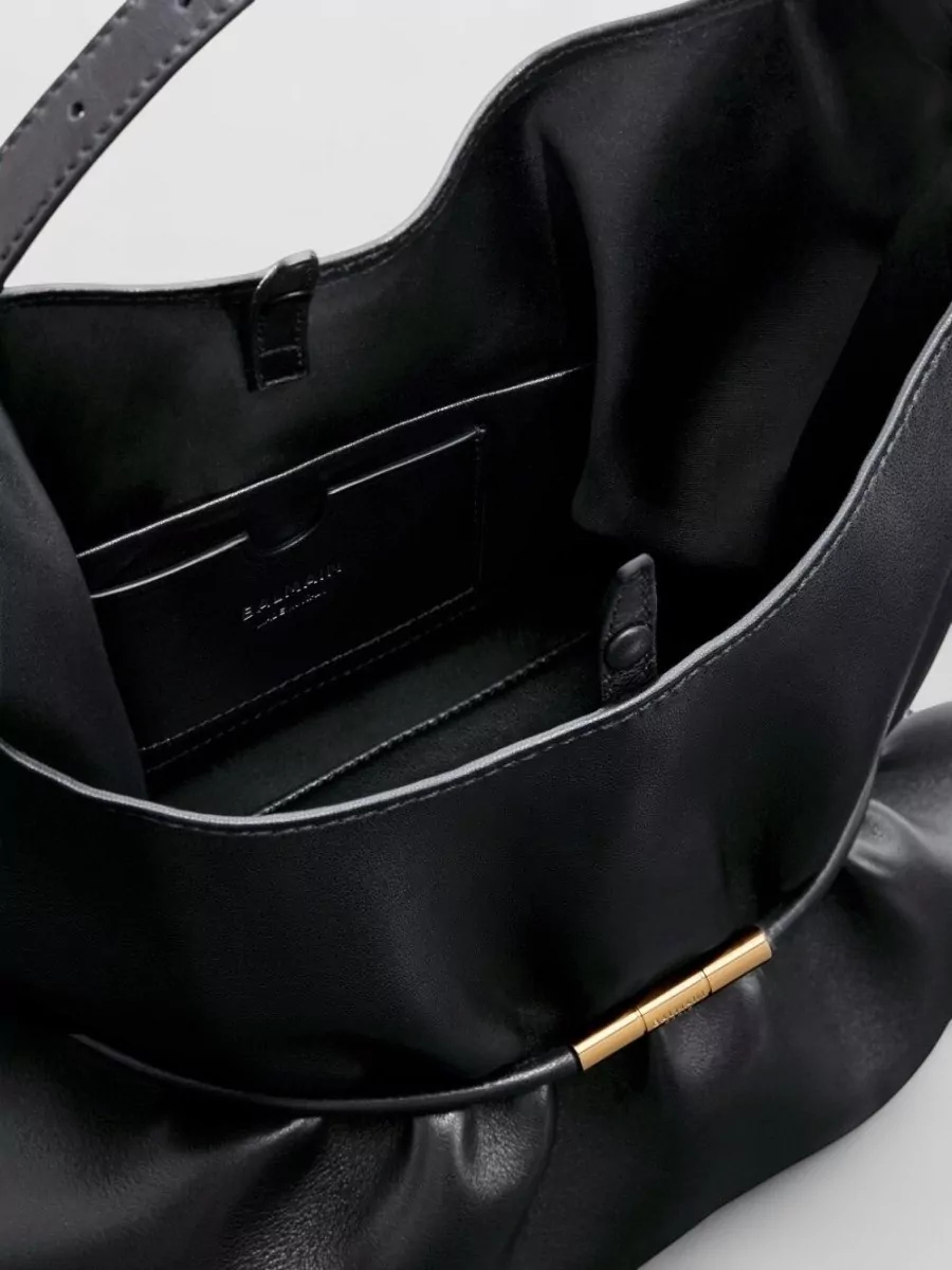 Balmain Medium Leather Shoulder Bag