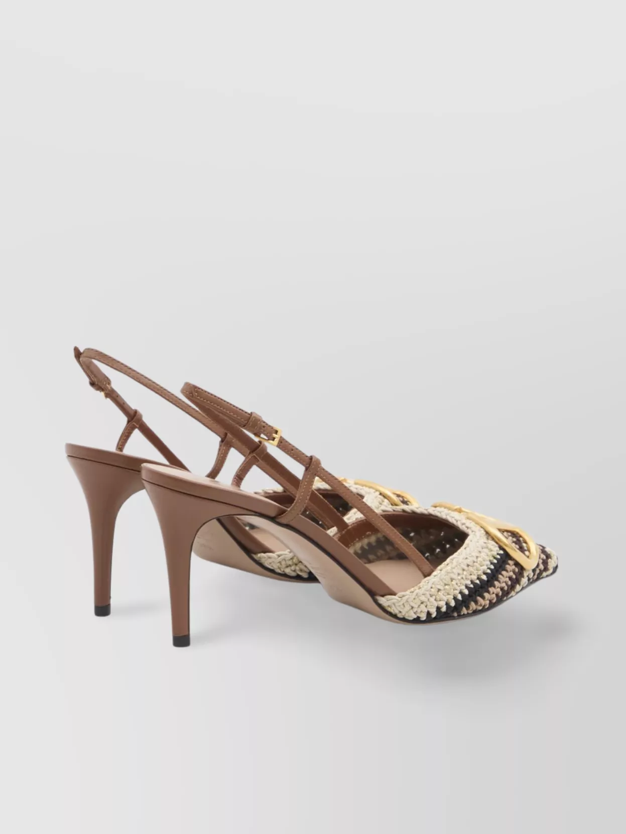 Valentino Vlogo Signature Slingback Pumps In Neutral