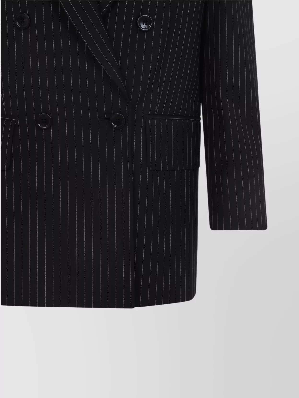 Max Mara Wool Double-Breasted Jacket Peak Lapels