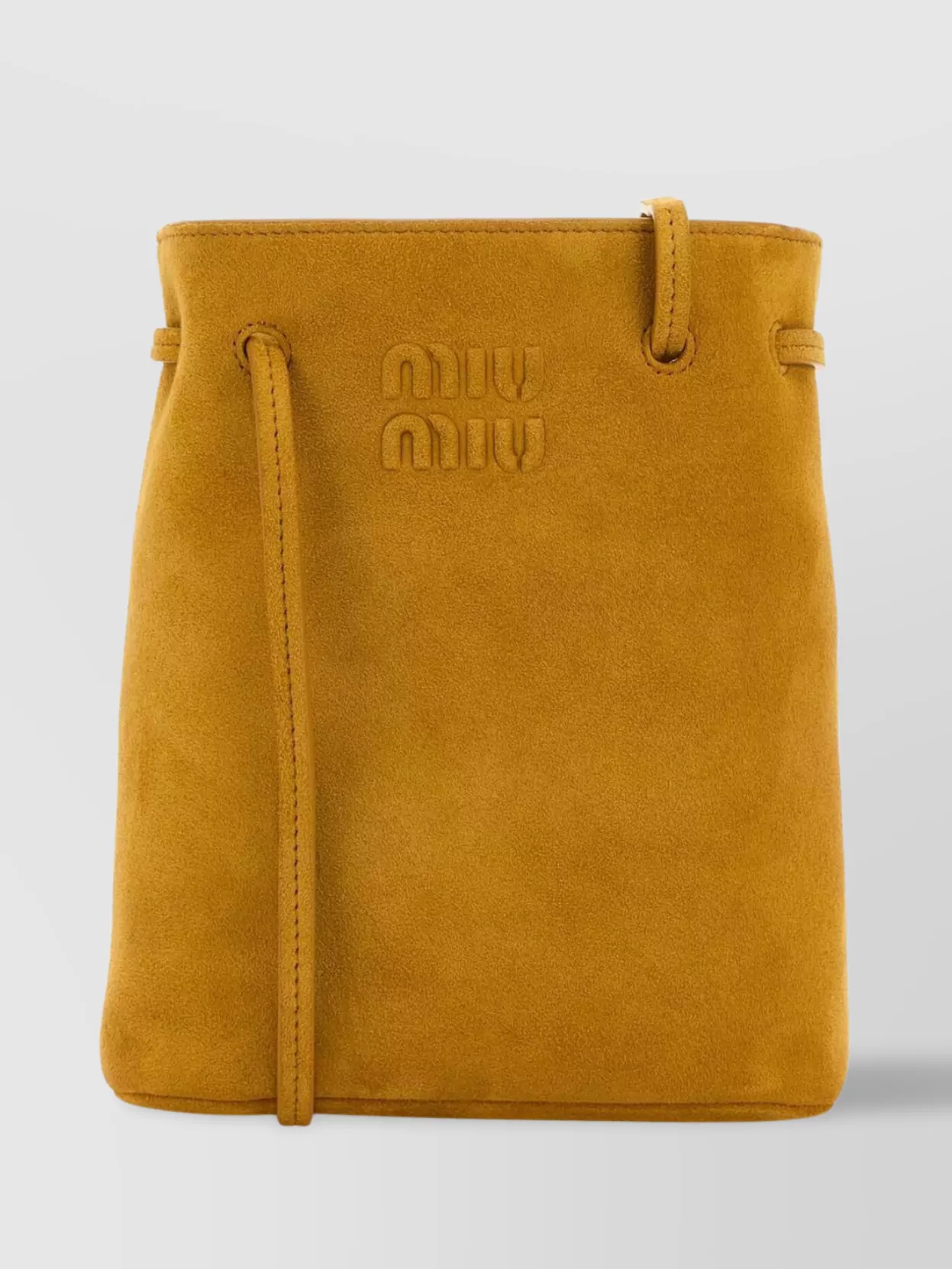 Miu Miu Mustard Suede Crossbody Bag