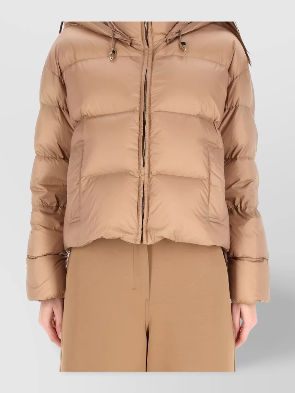 S Max Mara Hooded Quilted Jacket Long Sleeve Design