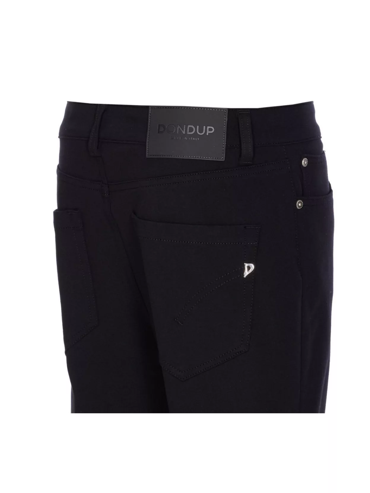 Dondup Cuffed Trousers With Button Detailing And Pockets In Black