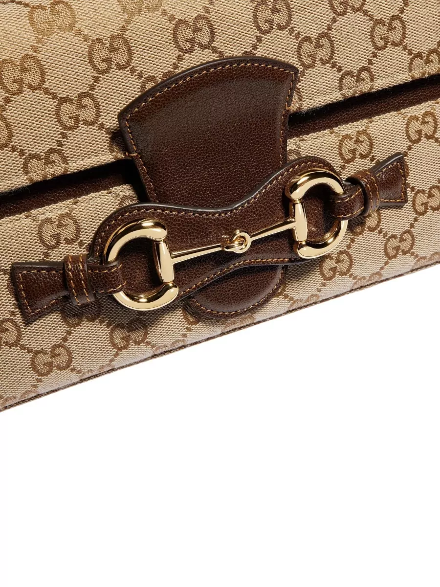 Gucci Medium Horsebit Ristretto Fabric Shoulder Bag