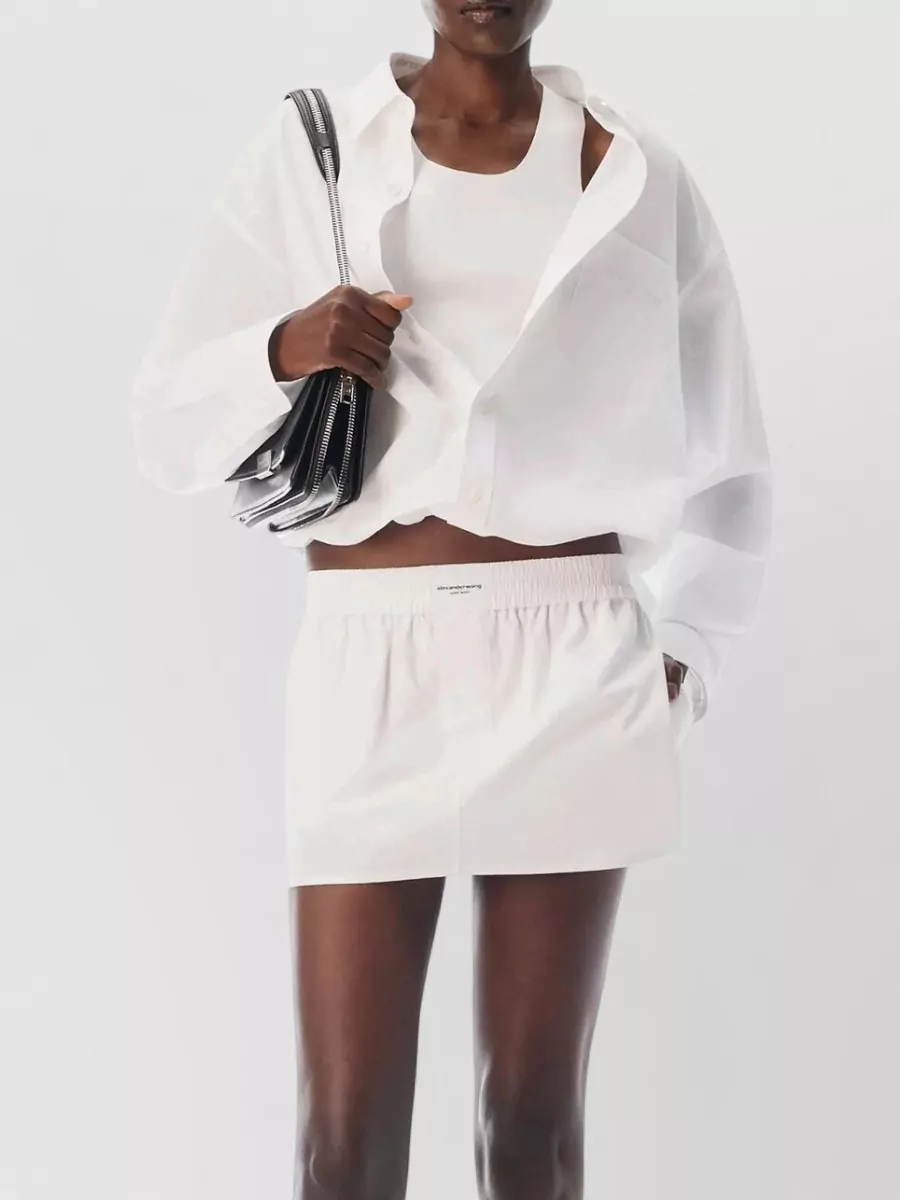 Alexander Wang Gathered Cotton Midi Skirt