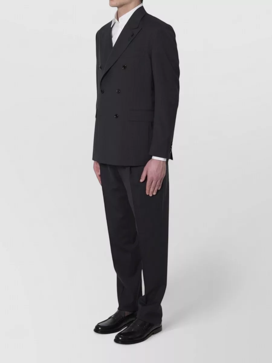 Lardini Virgin Wool Twill Double-Breasted Suit