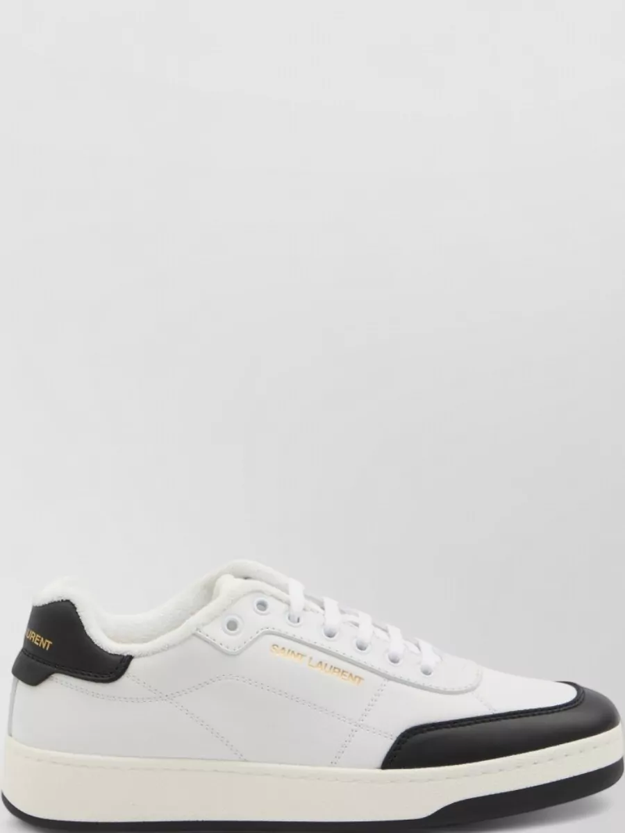 Saint Laurent Sl61 Leather Sneakers Flat Sole