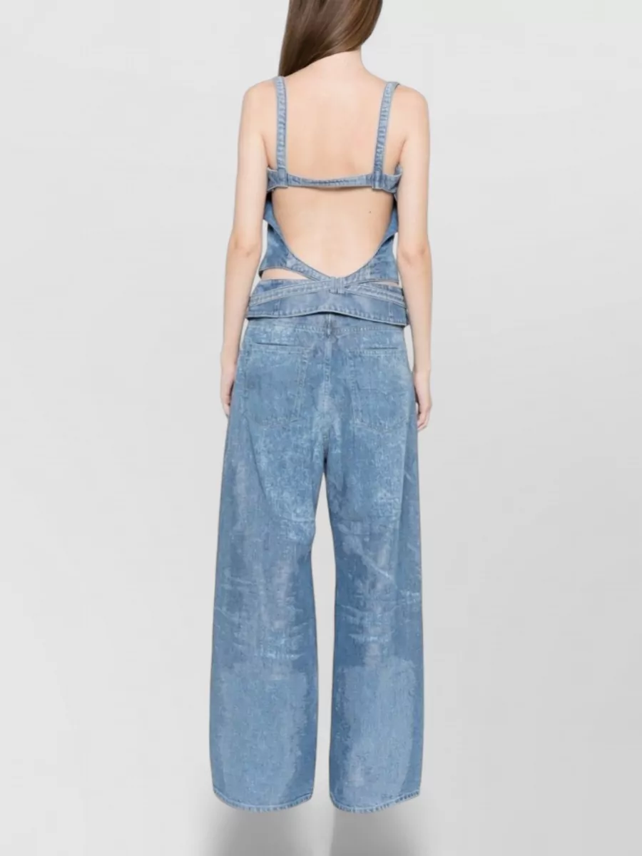 Diesel Denim Square-Neck Open-Back Tank Top