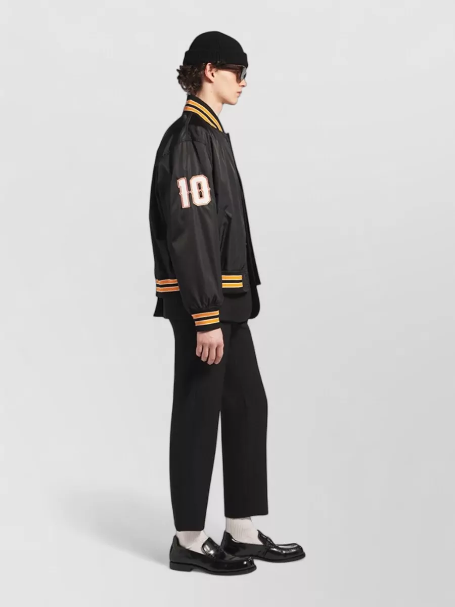 Balenciaga Ribbed Relaxed-Fit Varsity Bomber Jacket