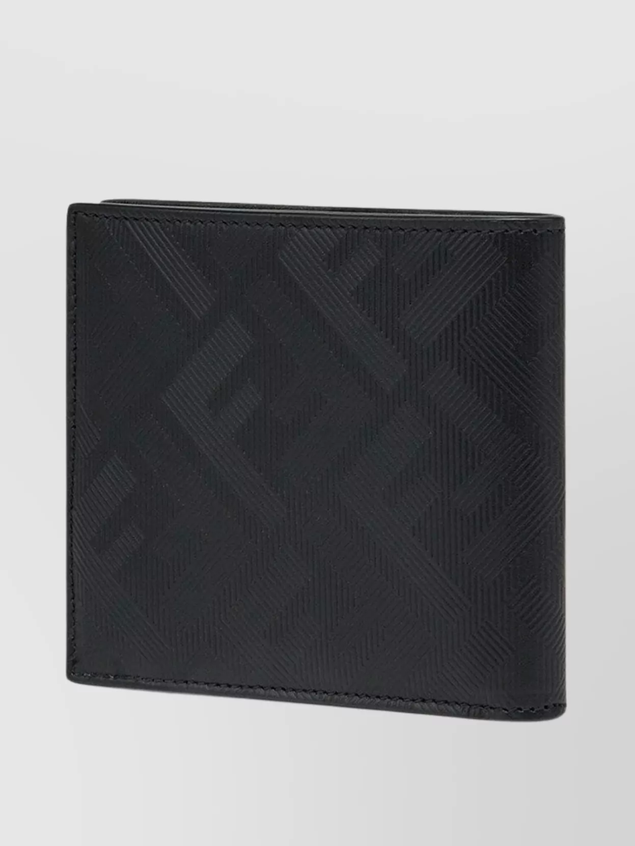 Shop Fendi Diagonal Striped Wallet With Embossed Ff Motif In Black
