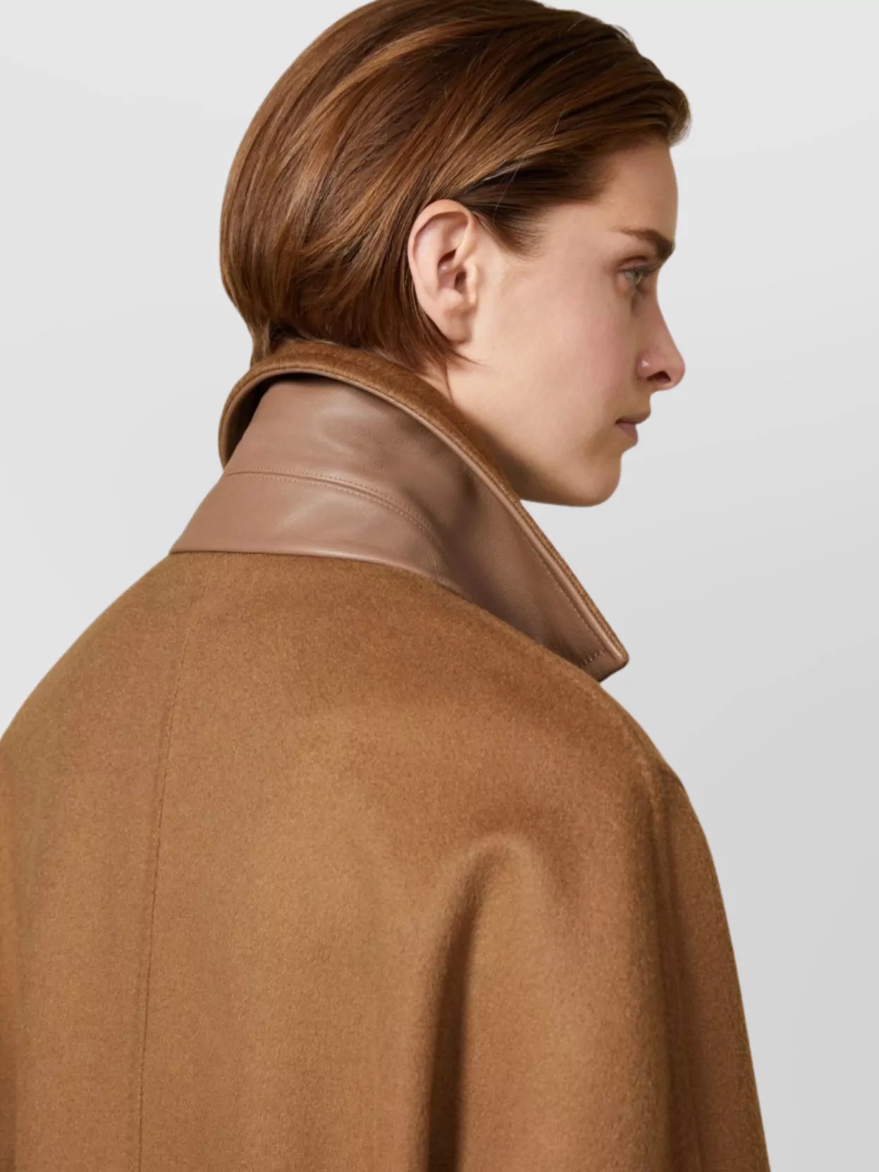 Max Mara Cashmere Coat With Dot Trim And Buttons