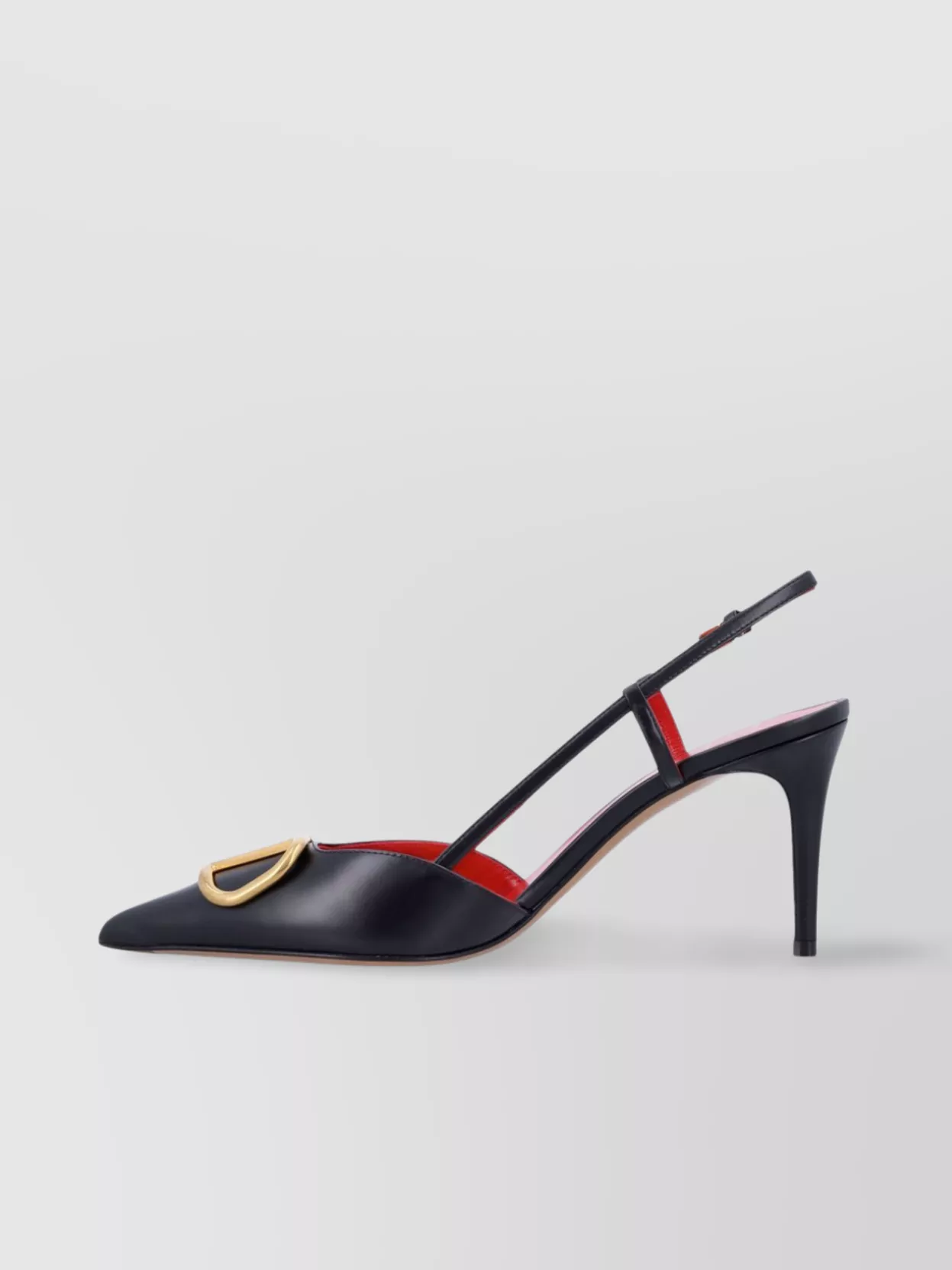 Valentino Garavani Vlogo Signature Satin Slingback Pumps 80mm Woman Black 40.5