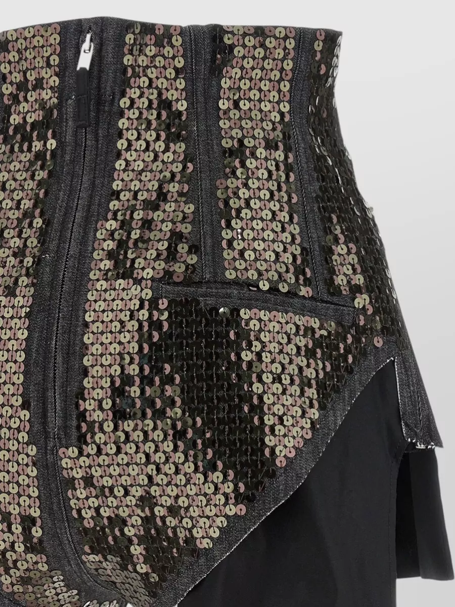 Rick Owens High Waist Sequin Shorts Back Front Pockets