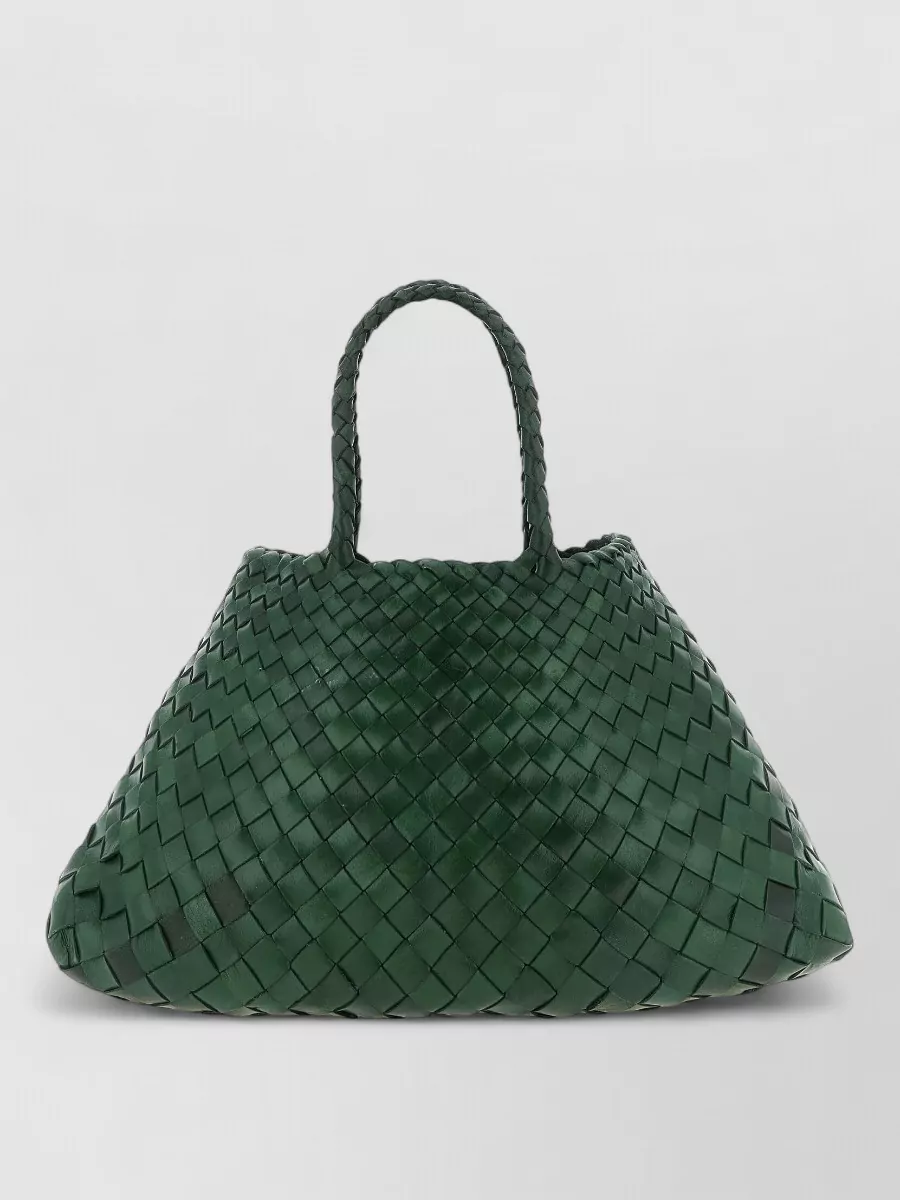 Dragon Diffusion santa croce small leather woven tote bag