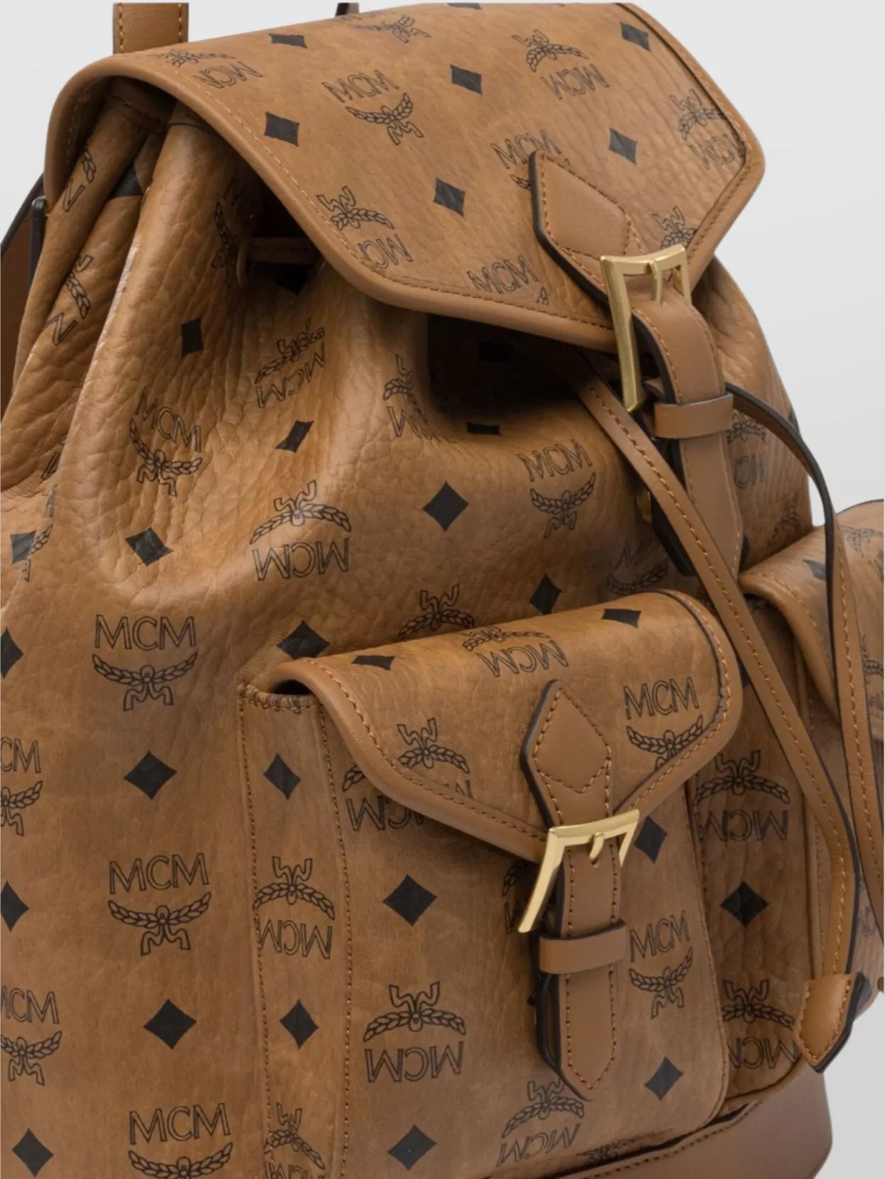 Mcm Straps Adjustables Front Pockets Top Handle