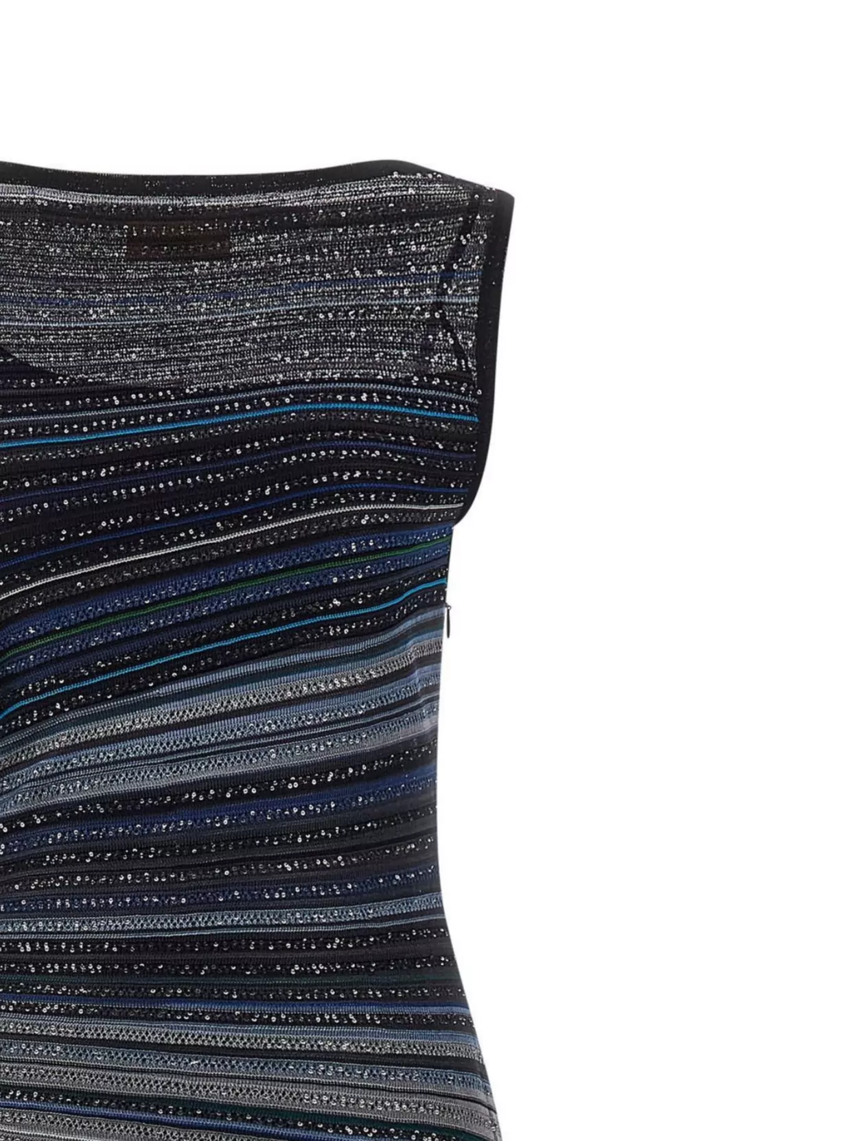 Missoni Long Boat-neck Dress In Striped Knit In Multi