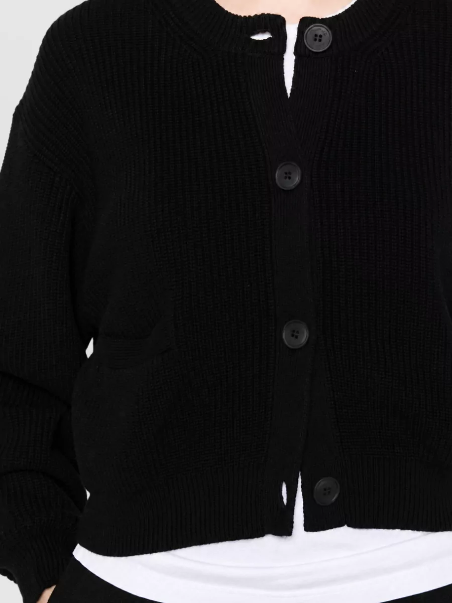 Ct Plage Cotton Cashmere Ribbed Hem Cardigan