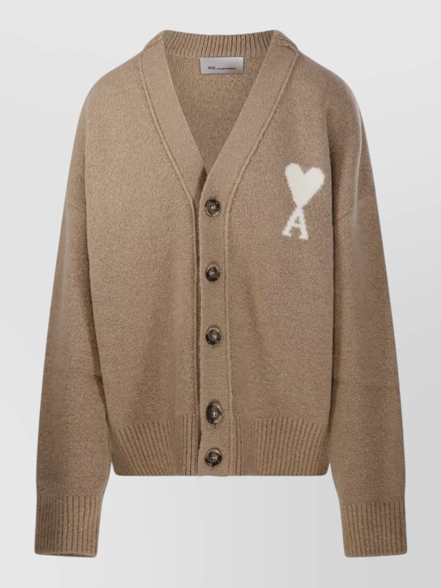 Ami Paris alpaca v-neck cardigan