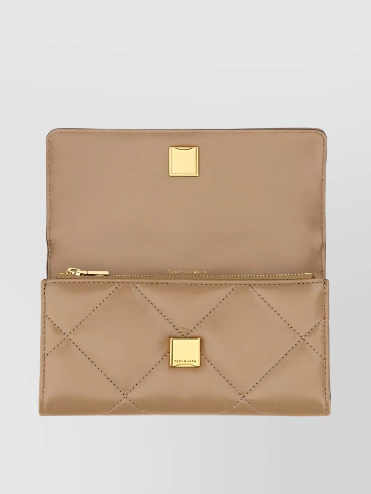 Tory Burch Quilted Diamond Wallet Gold-tone Hardware