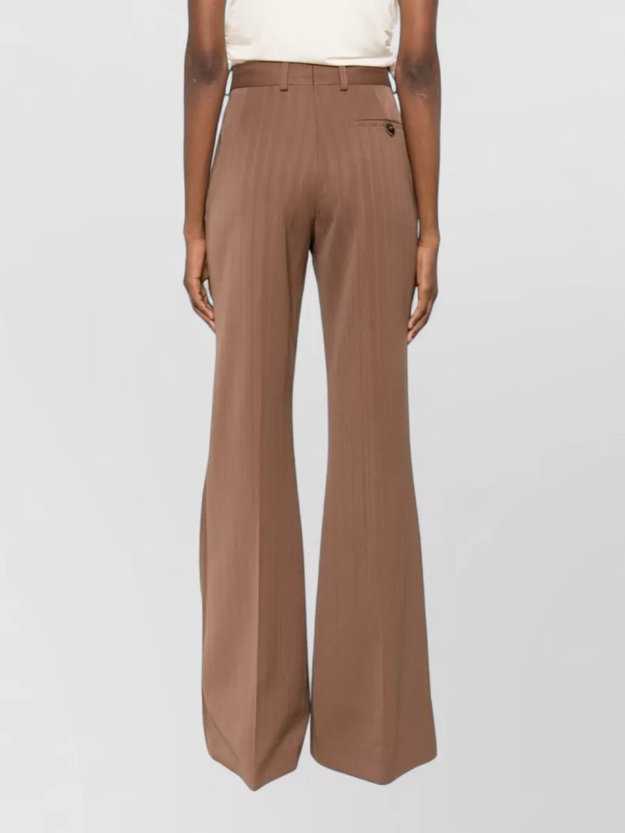 Stella Mccartney Wool Trousers Flared Leg Belt Loops