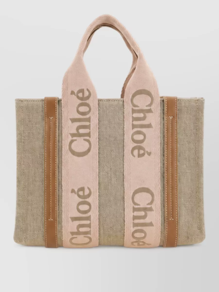 Chloé woody linen tote bag