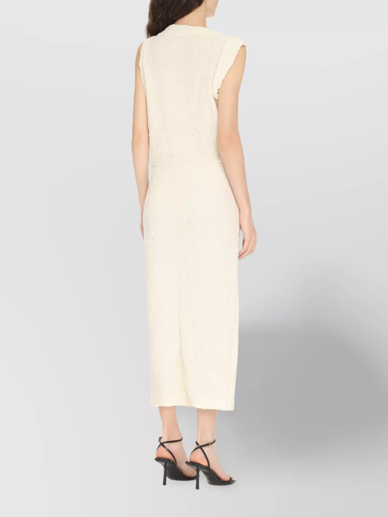 Isabel Marant Cotton-blend Draped Neckline Midi Dress In Neutral