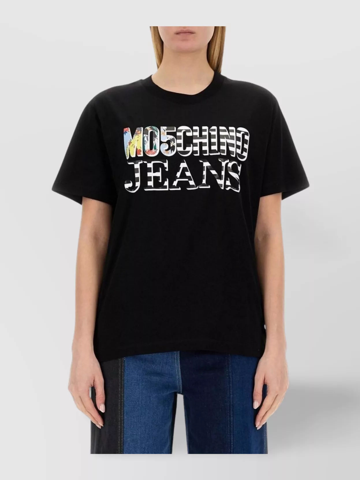 Moschino Logo Crew Neck Graphic Print Short Sleeves