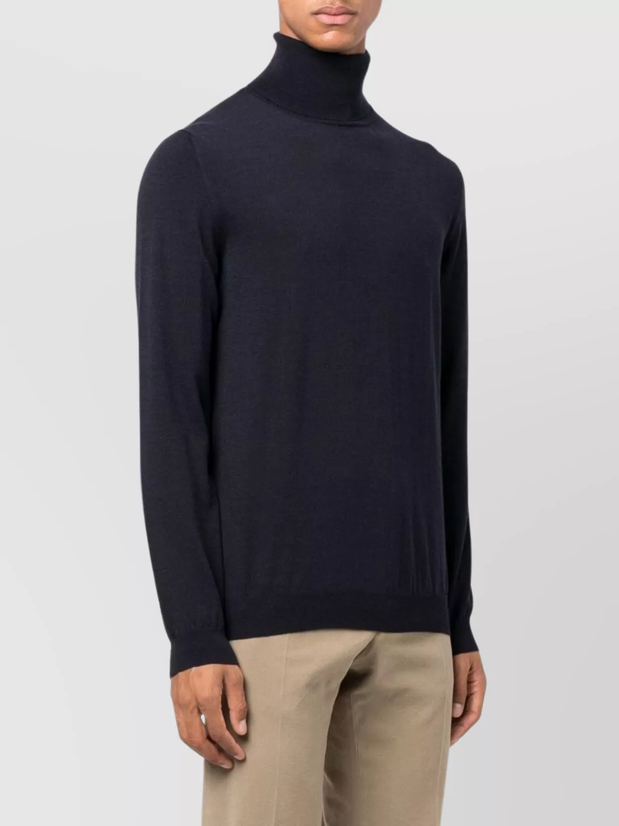 Zanone Turtleneck Sweater With Ribbed Cuffs And Hem