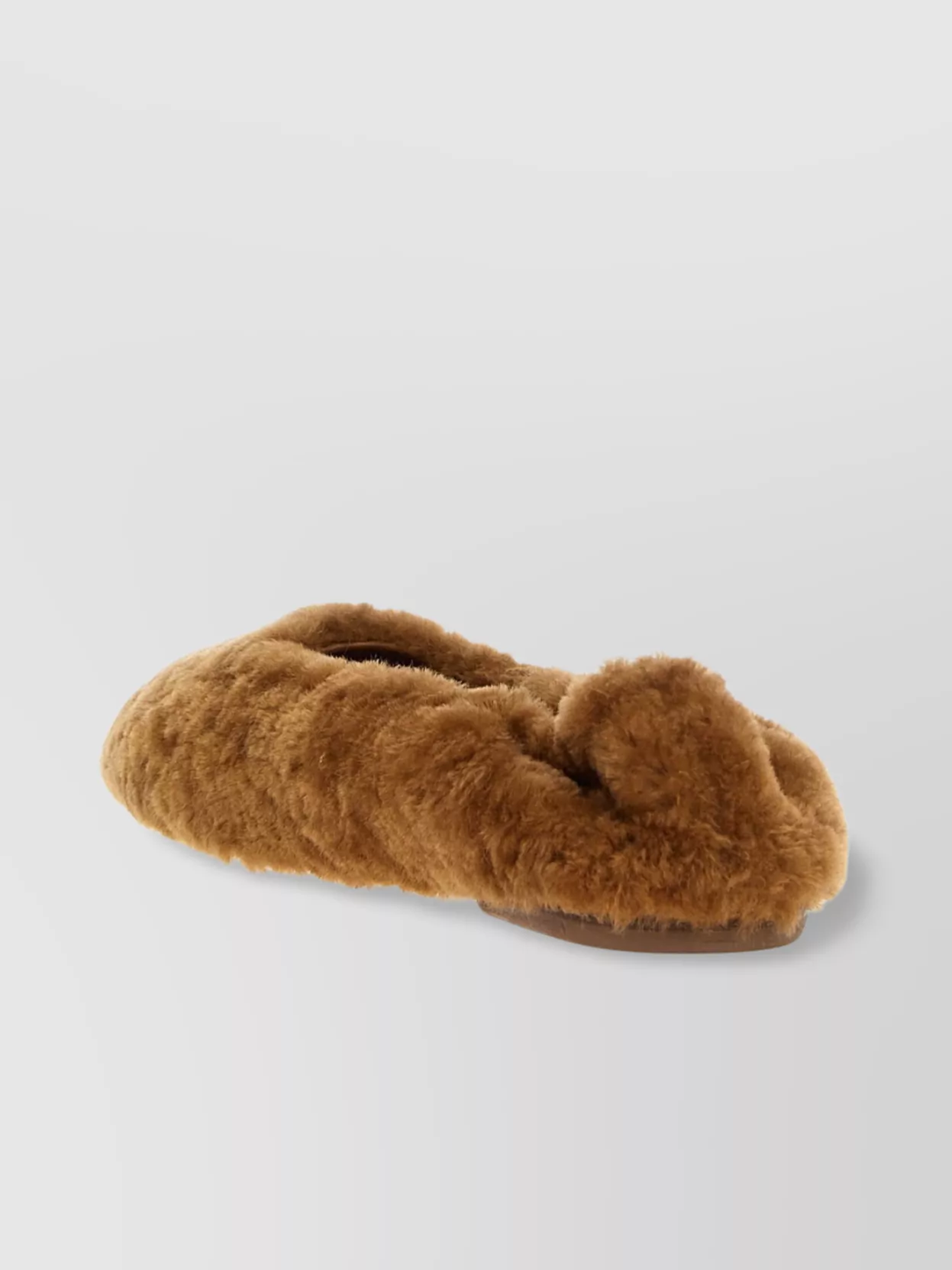 Dries Van Noten Round Toe Faux Fur Ballerina Flats