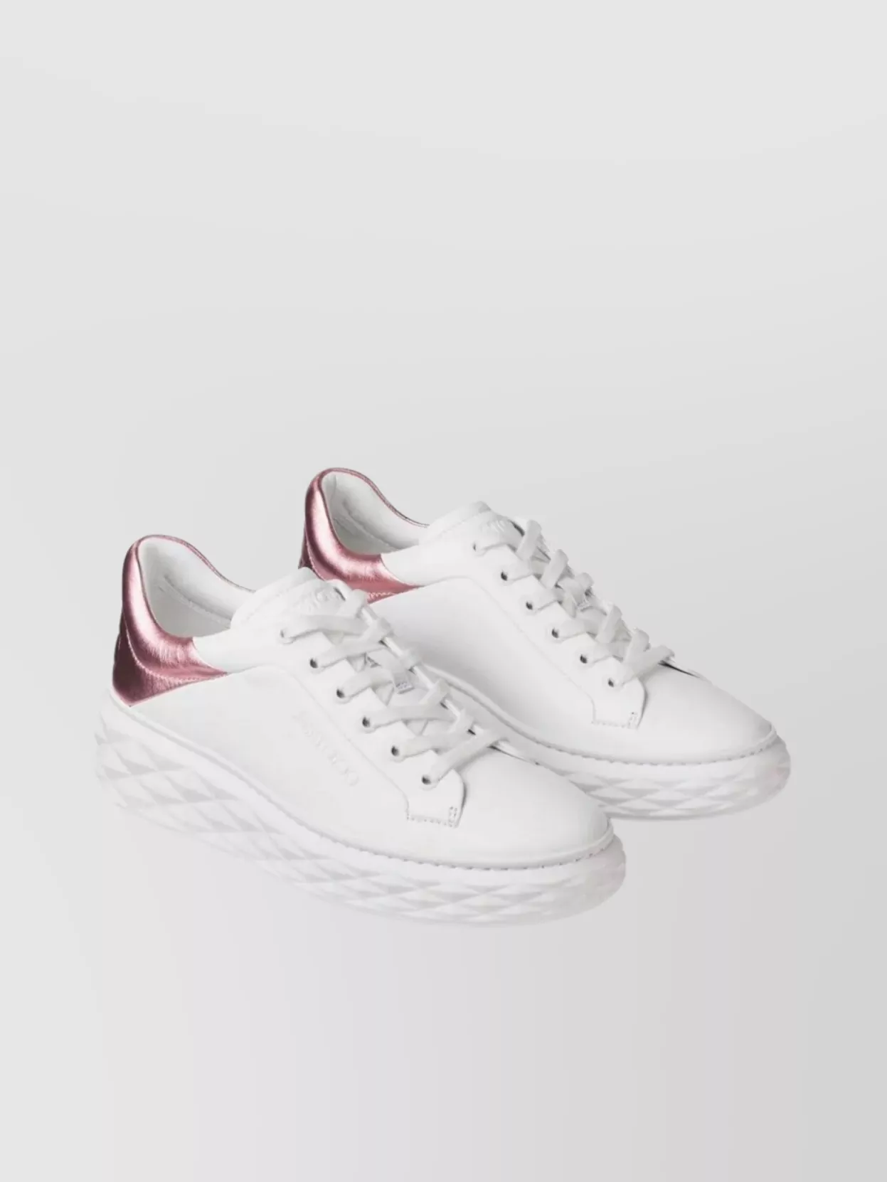 Shop Jimmy Choo Maxi/f Ii Leather Mix/met Sneakers In Grey