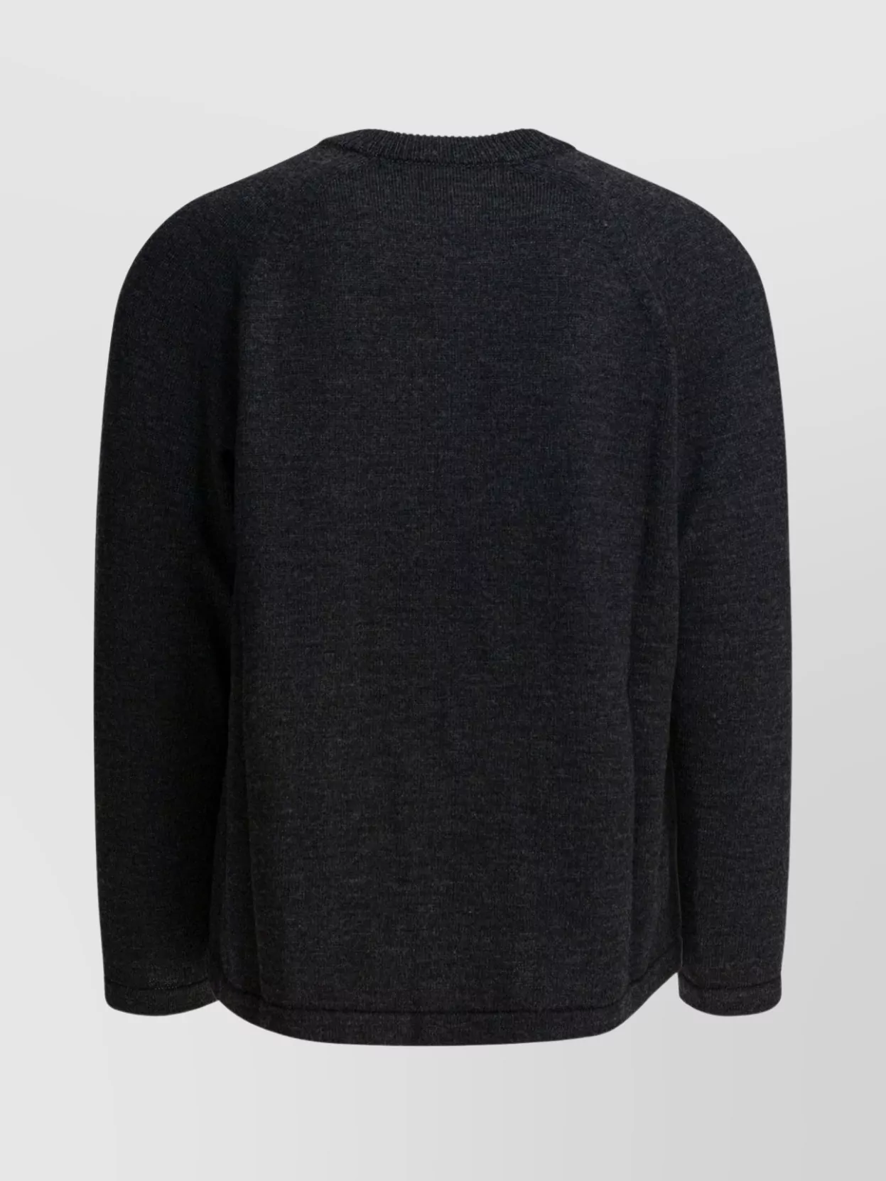 Comme Des Garçons Homme Deux Long Sleeve Textured Knitwear With Ribbed Neckline In Black