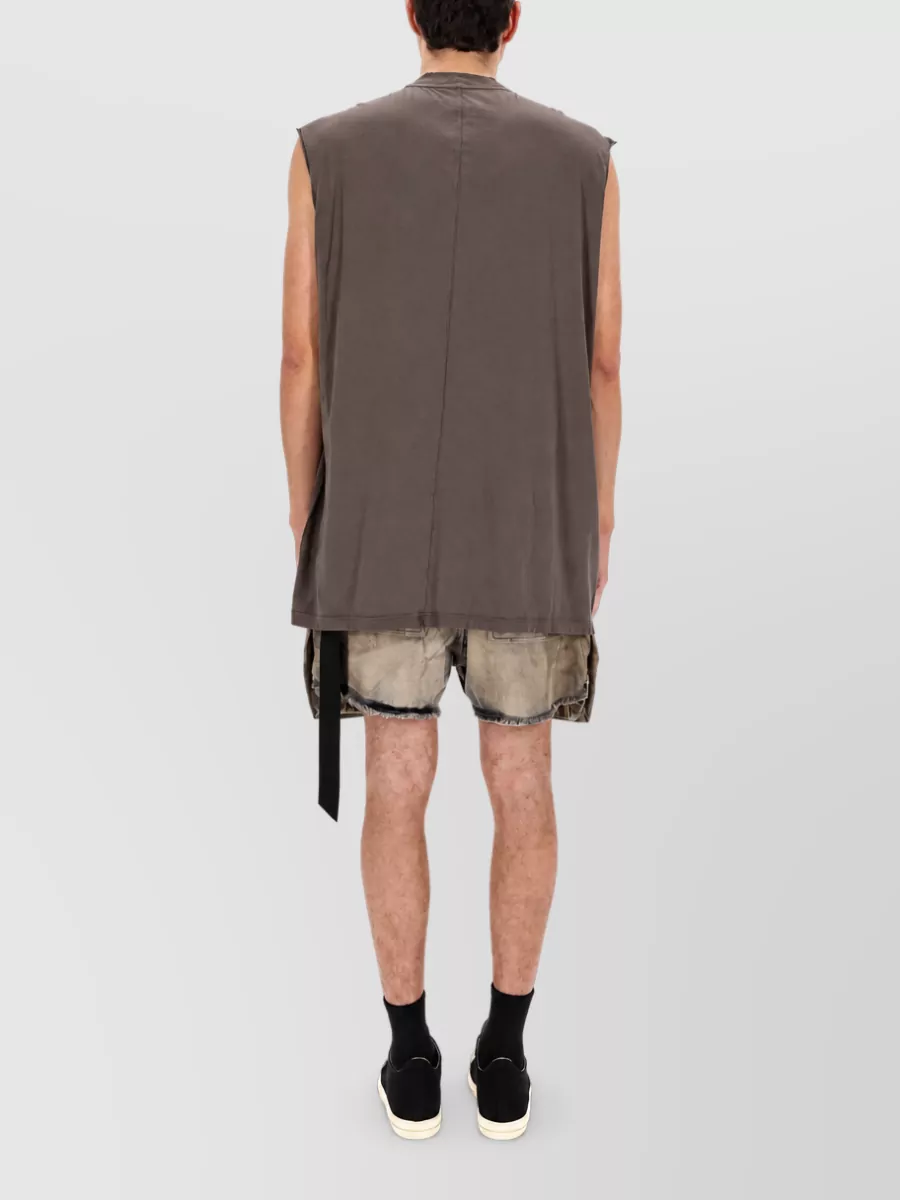 Rick Owens Drkshdw Tarp Sleeveless Tie Detail Crew Shirt