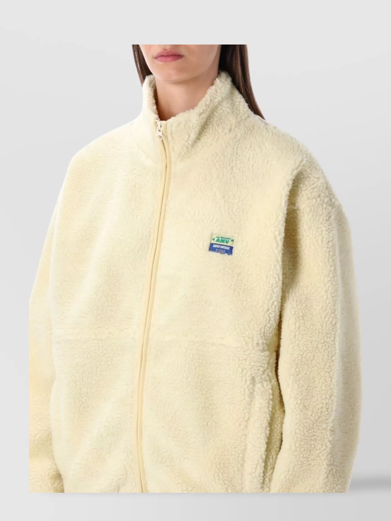 American Vintage Cozy Teddy Pile Jacket With High Collar