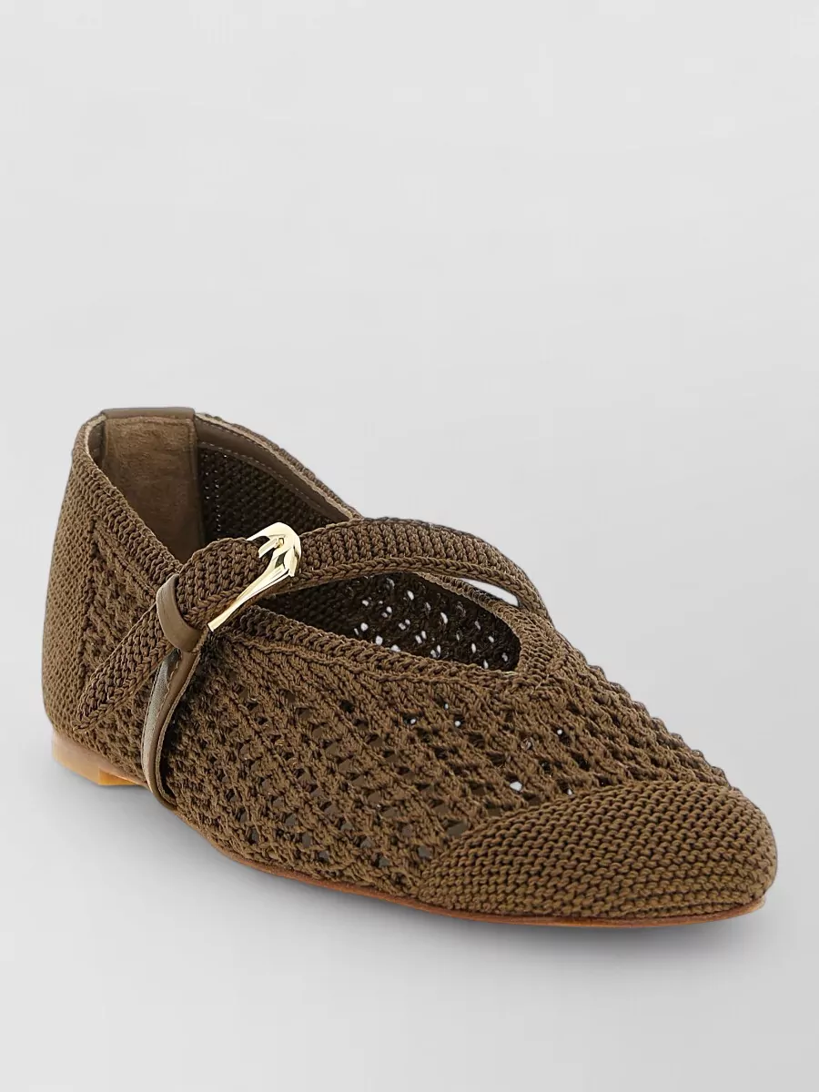 Stuart Weitzman Crochet Mary Jane Ballerina Shoes