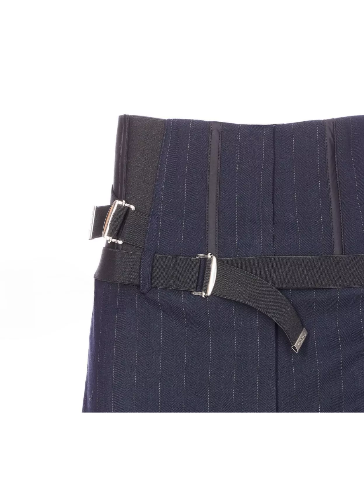 Pinko High Waist Striped Trousers Belted