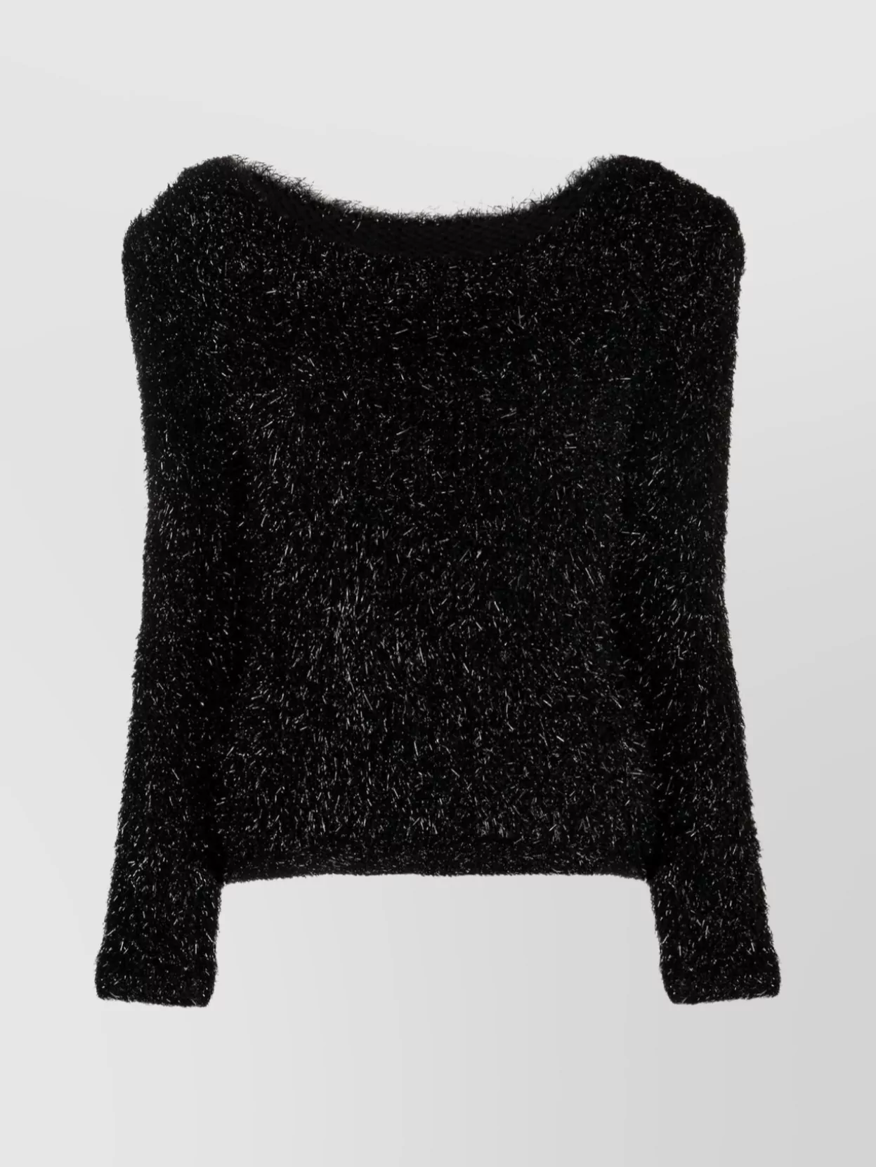 Shop Alberta Ferretti Sparkling Wool Knit Top In Black