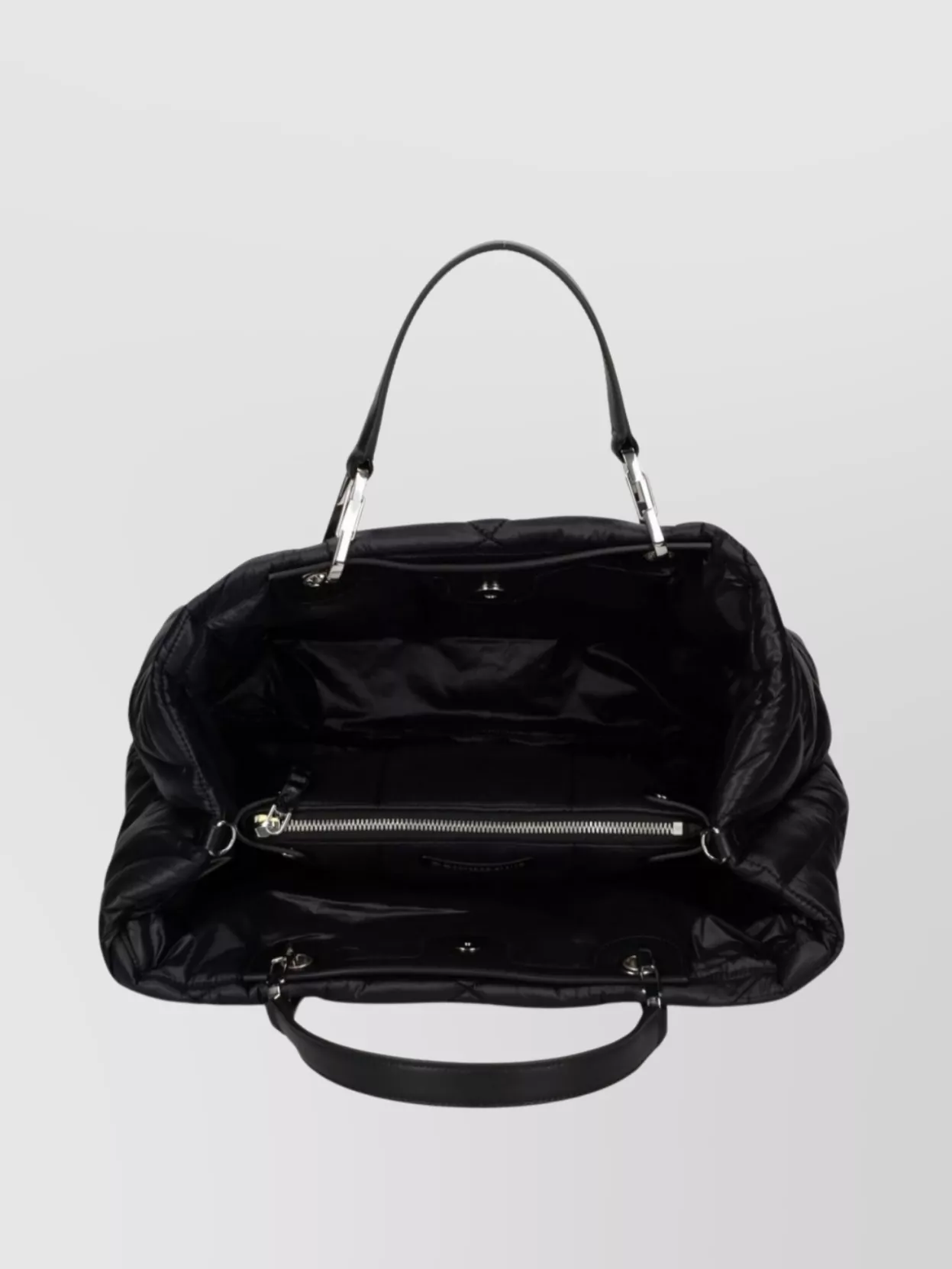 Emporio Armani Quilted Nylon Tote Bag With Dual Handles
