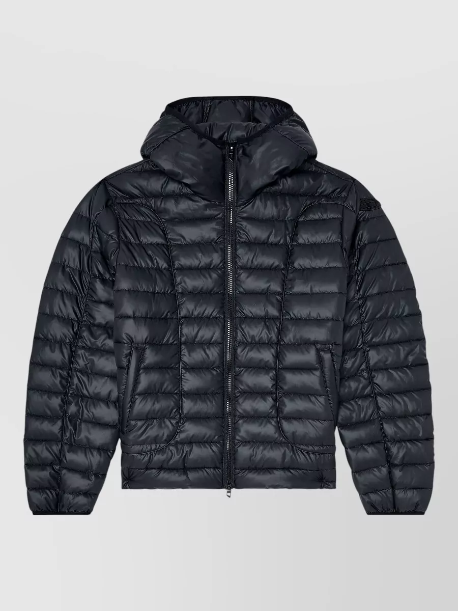 Diesel down hooded sleeveless padded coat